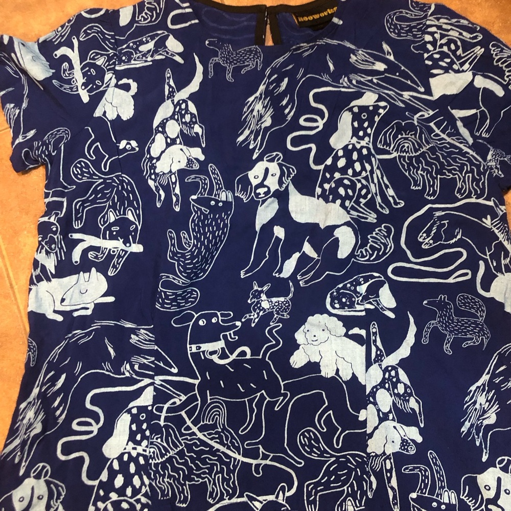 Nooworks Blue Dogs Boxy Top